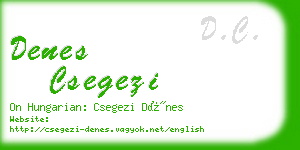 denes csegezi business card